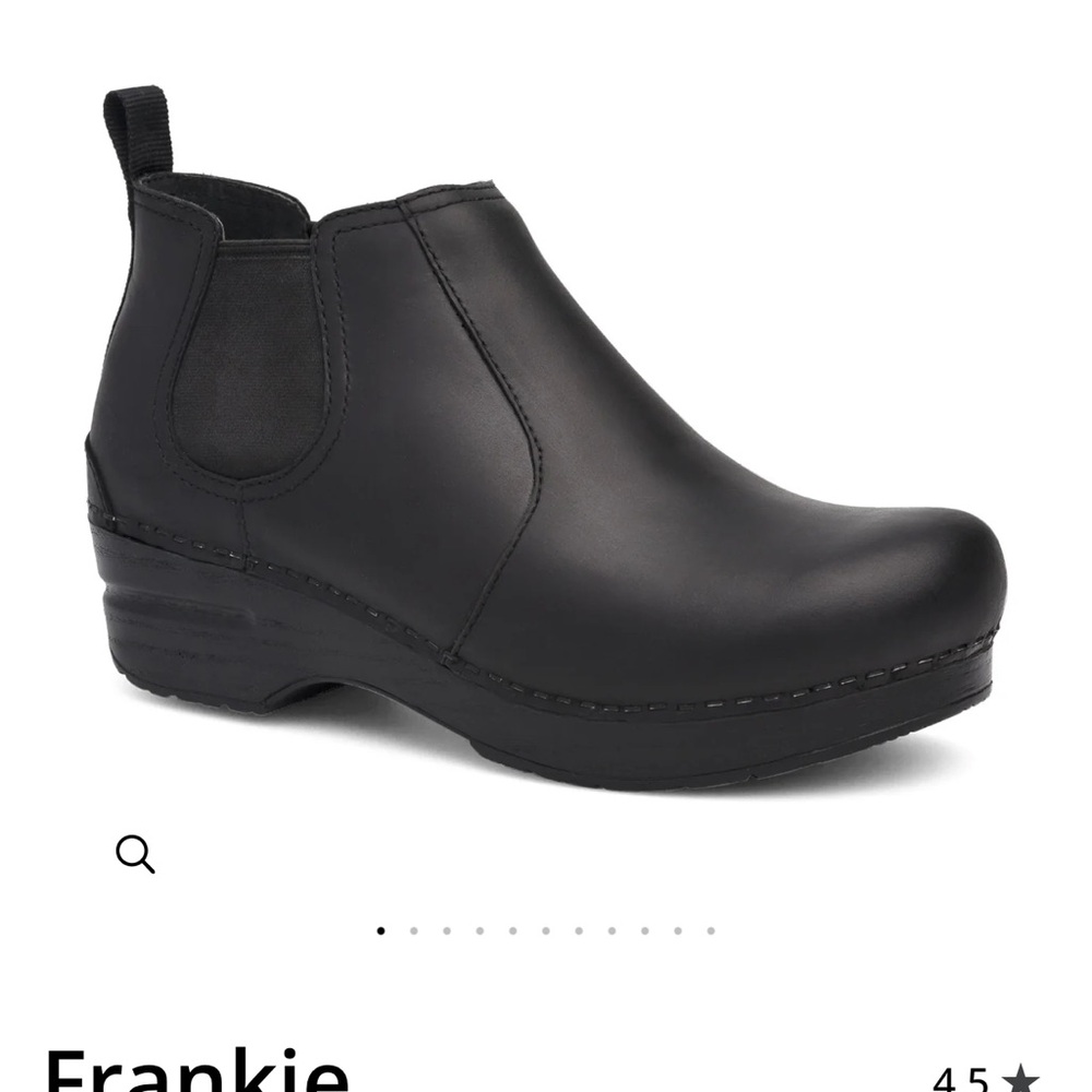Dansko Black Leather Ankle Bootie